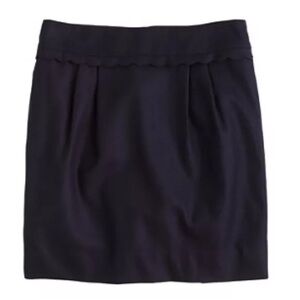 J.Crew Factory scallop-trim mini skirt navy blue 2 NWT